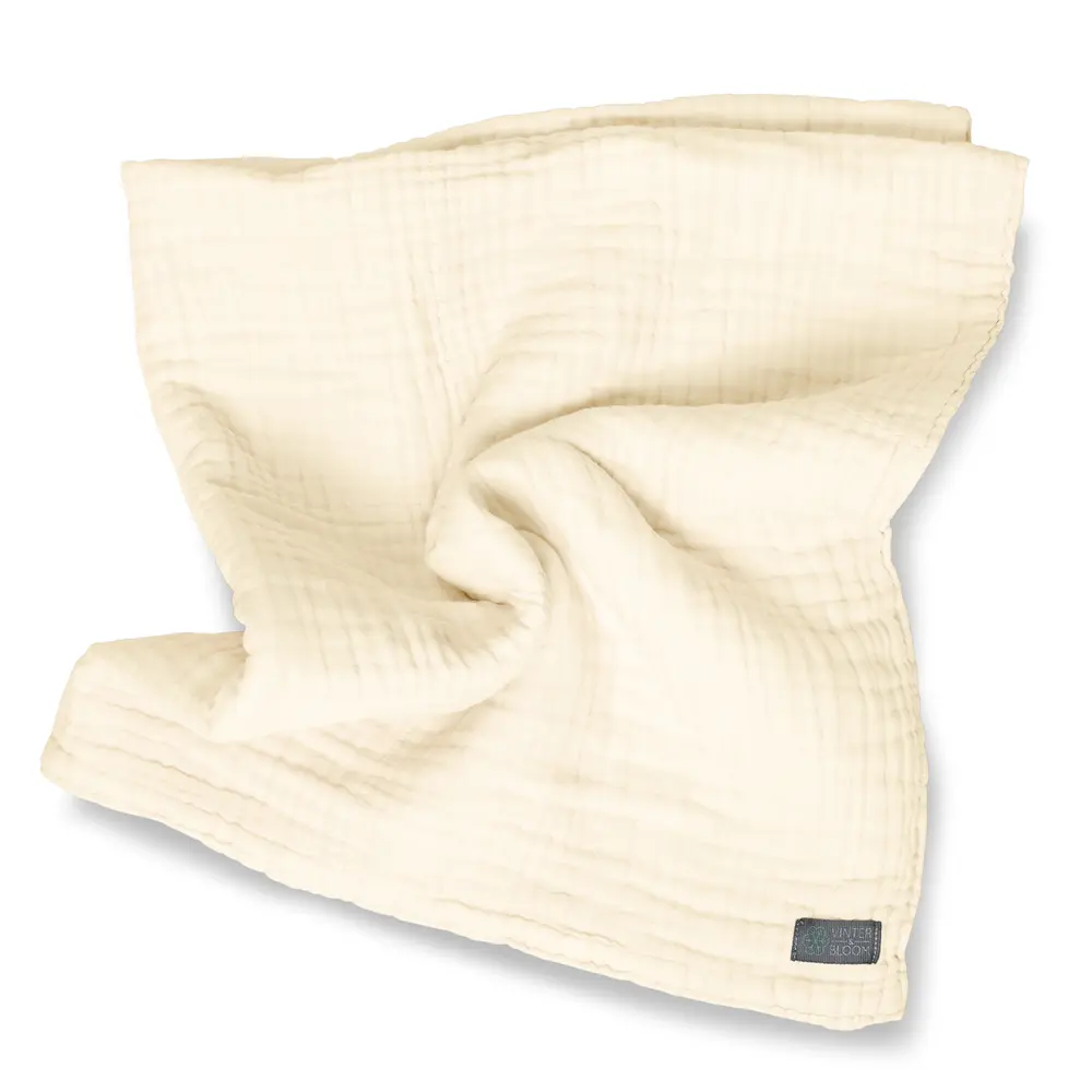 Tæppe  Muslin Pearl White