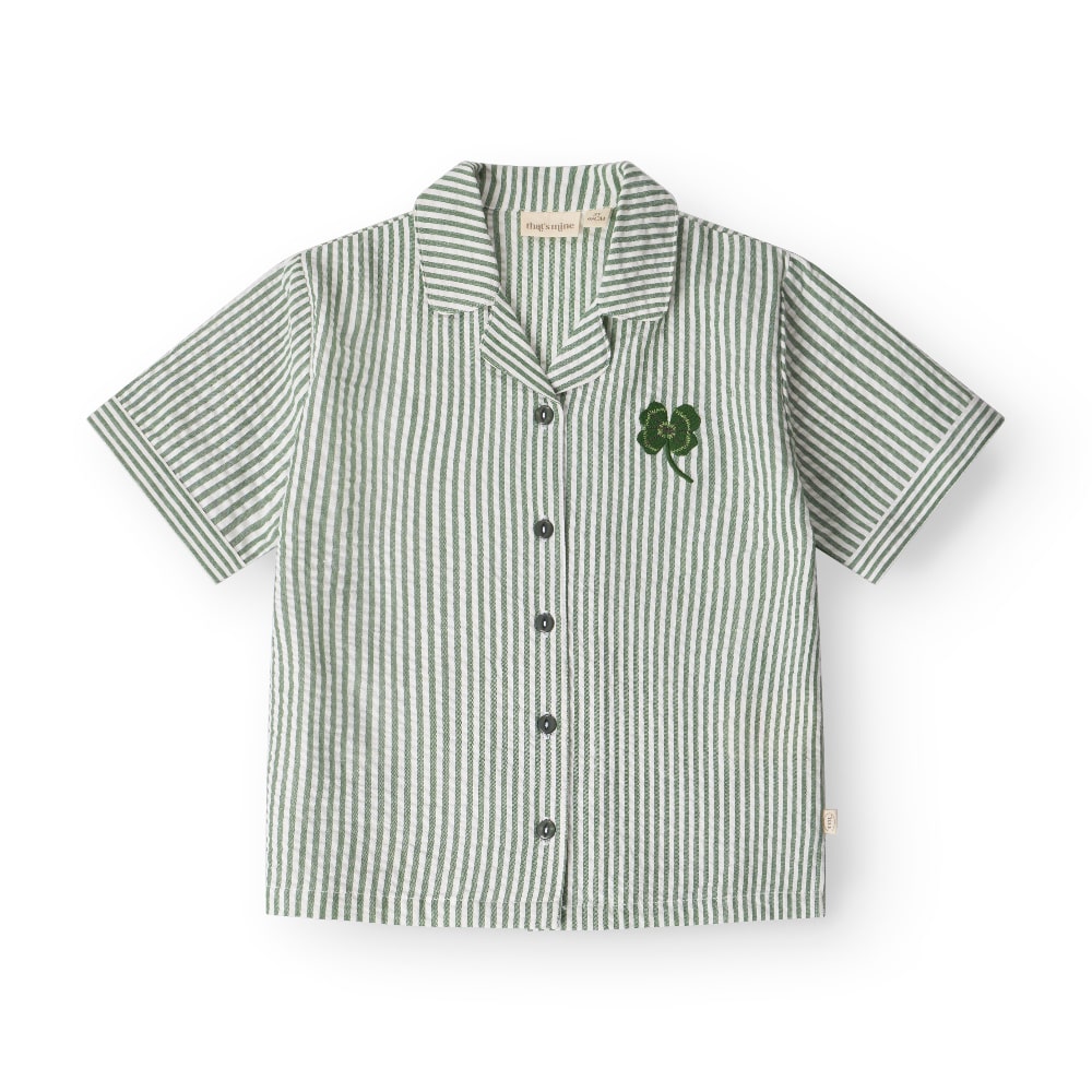 That Apos   Mine Ino Skjorte Green Stripe 98cm 3y
