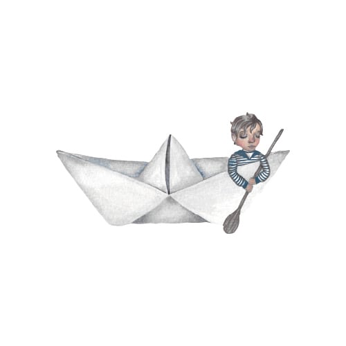 That Apos   Mine Wallsticker Papirsbåd White