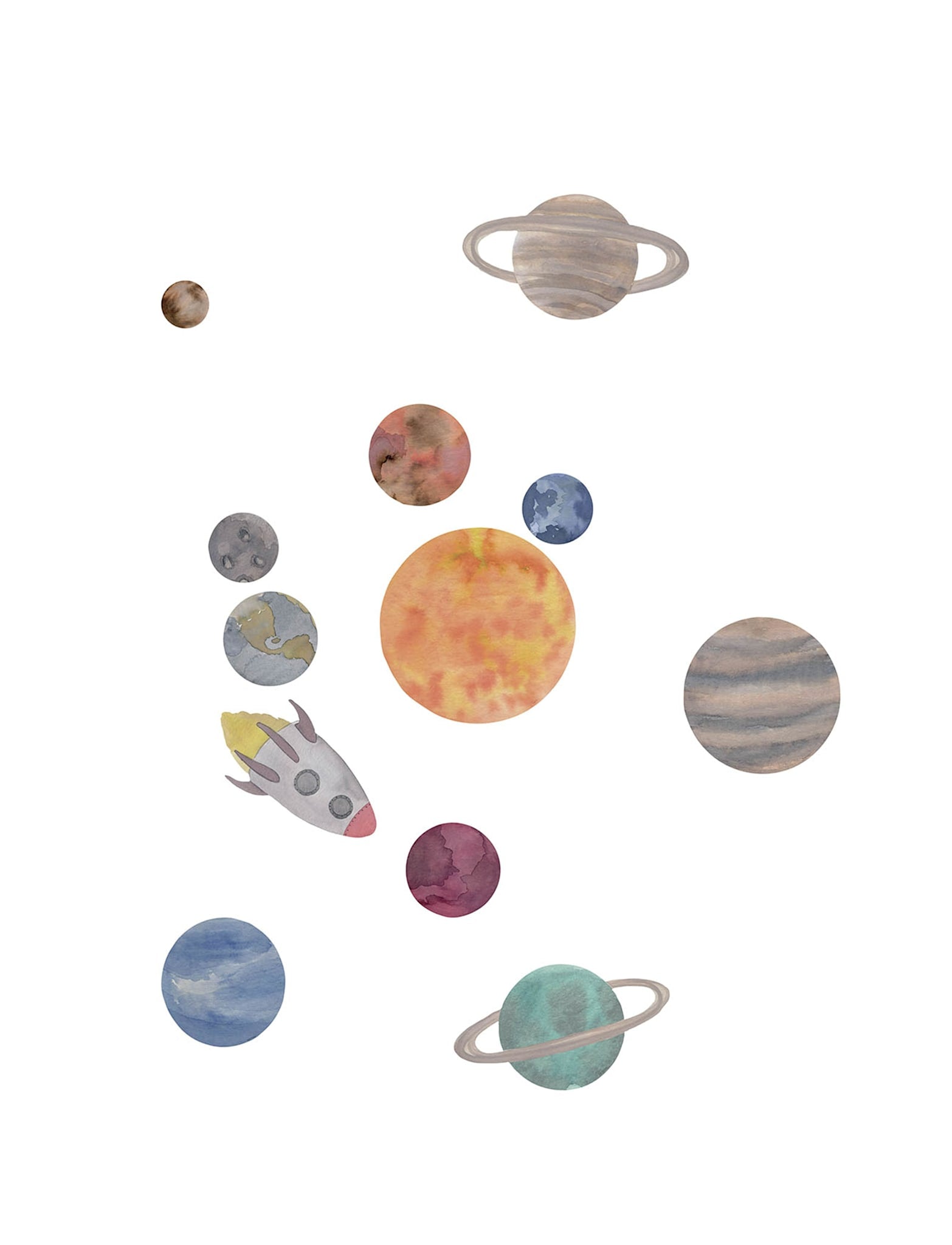 That Apos   Mine Wallsticker Solsystemet Multi