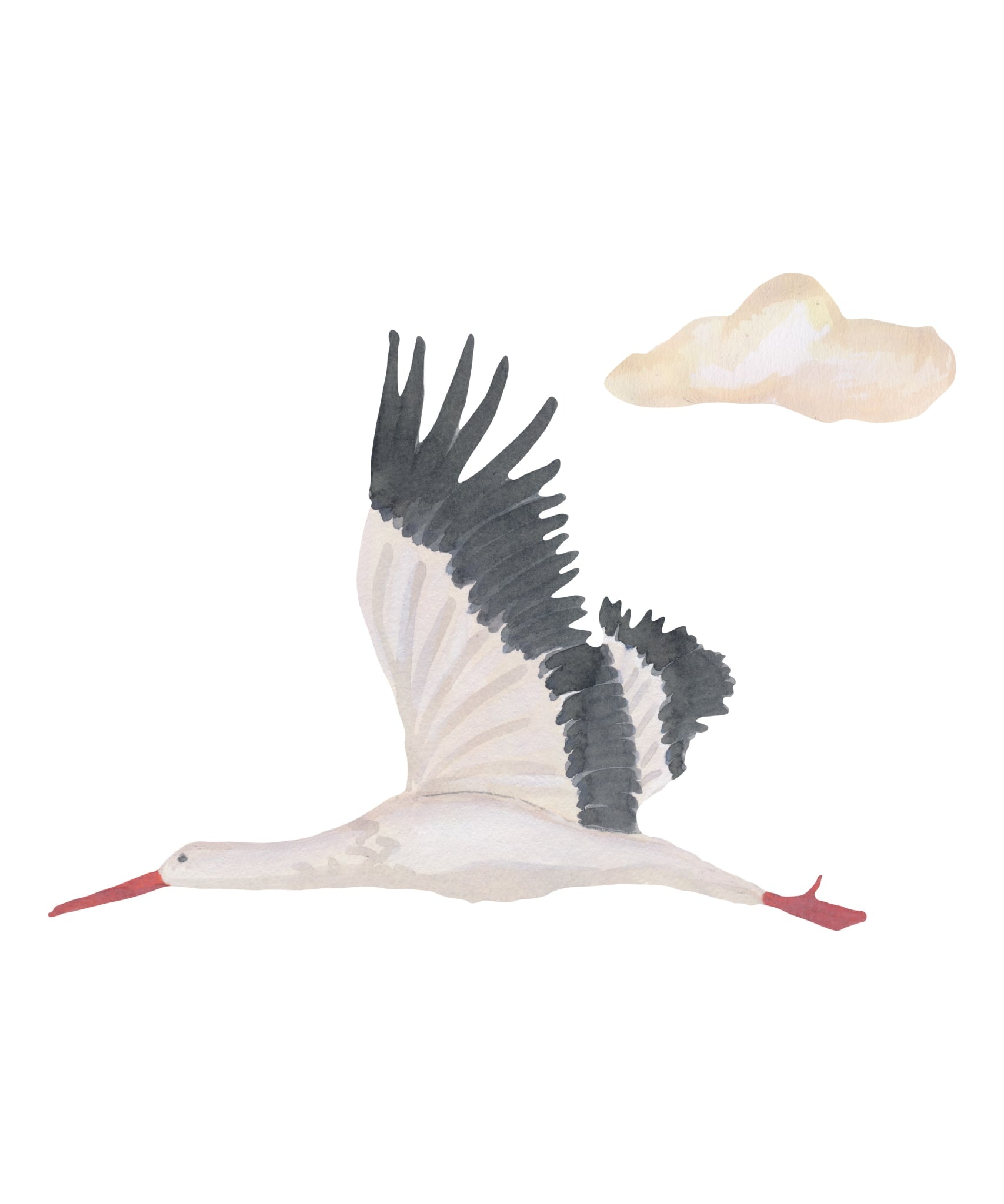 That Apos   Mine Wallsticker Stork Lille Multi