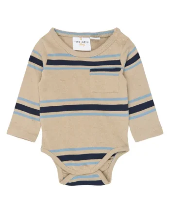 The New Siblings Theodor Langærmet Body Humus Striped 74