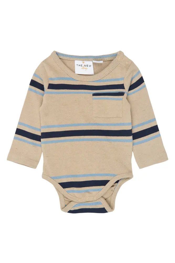 The New Siblings Theodor Langærmet Body Humus Striped 74