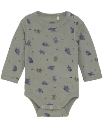 Uld Langærmet Body    Print Forset Fog 80