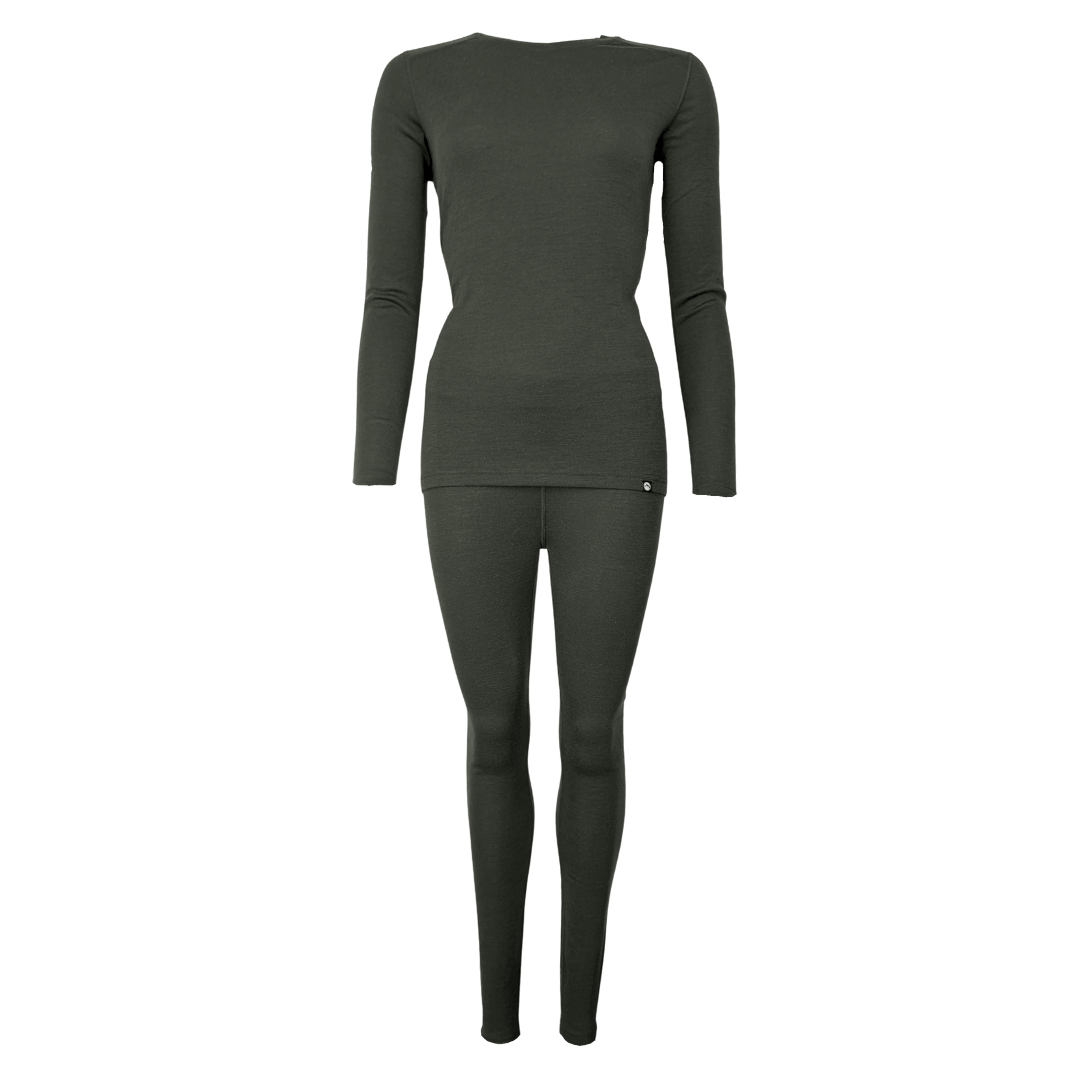 Uldundertøj Sæt Dame 100  Merino Uld Grøn