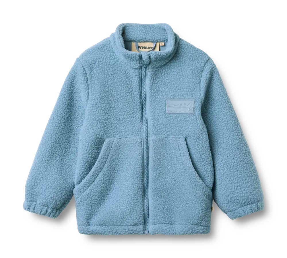 Wheat Helge Fleece Jakke Faded Denim 98