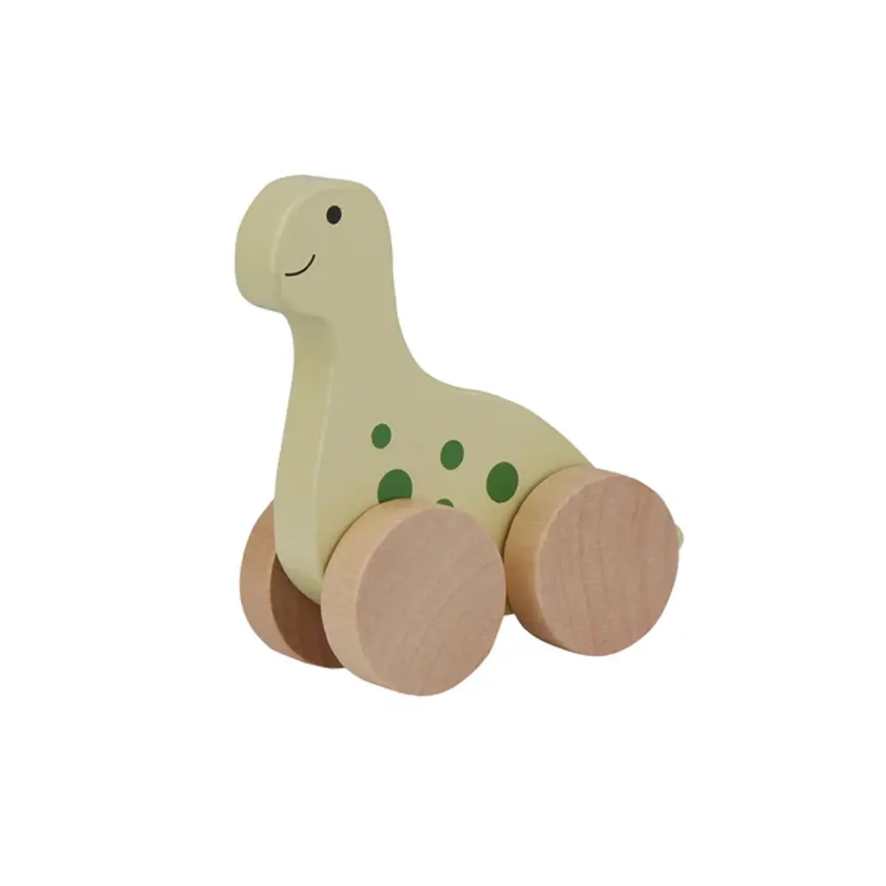 Wooden Dino On Wheel