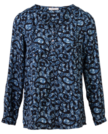 Zbyz Dame Bluse Plus Size Print   Blue 46 48