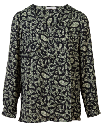 Zbyz Dame Bluse Plus Size Print   Khaki 46 48