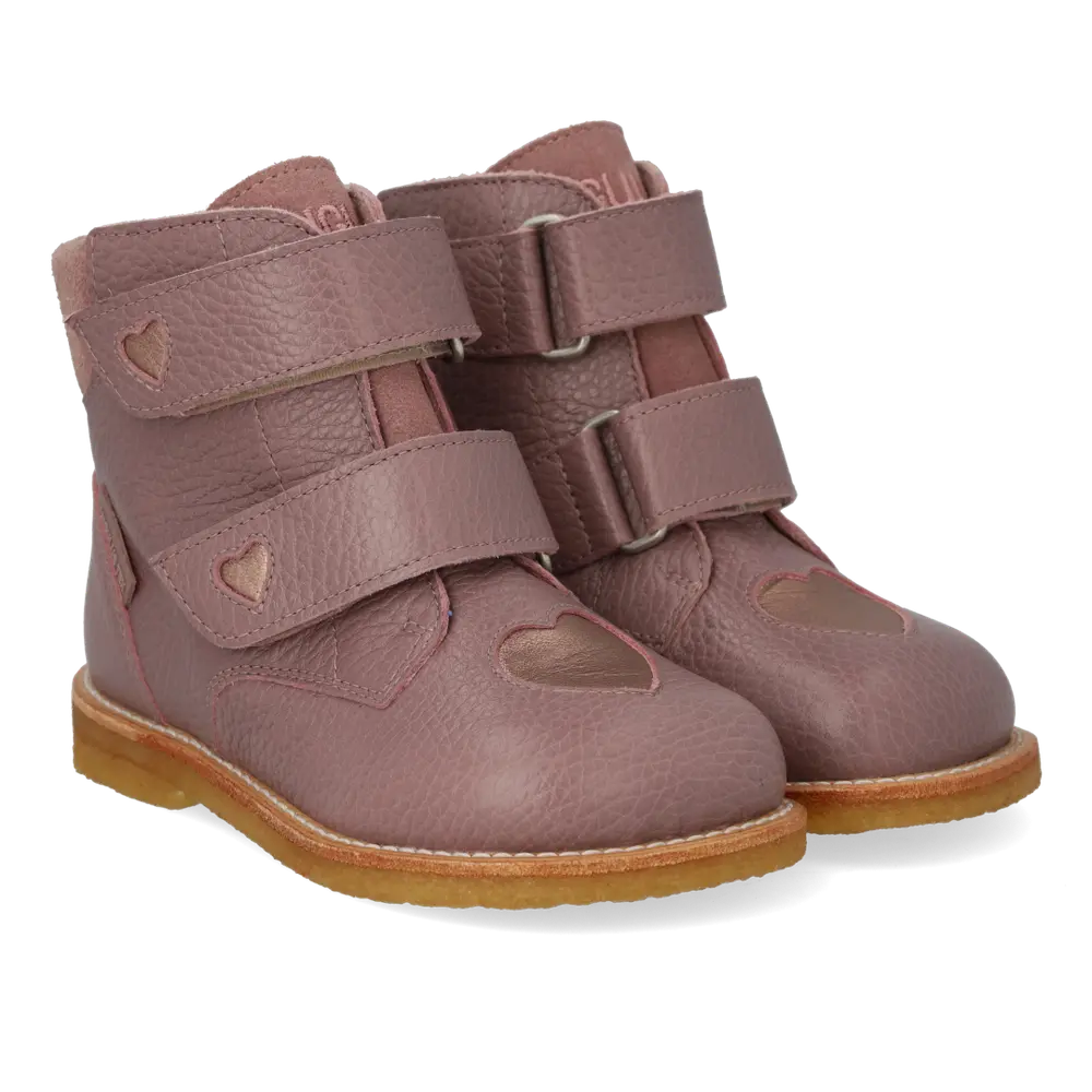 Angulus Tex-støvle    Glitterhjerter Faded Rose Rose Copper 28