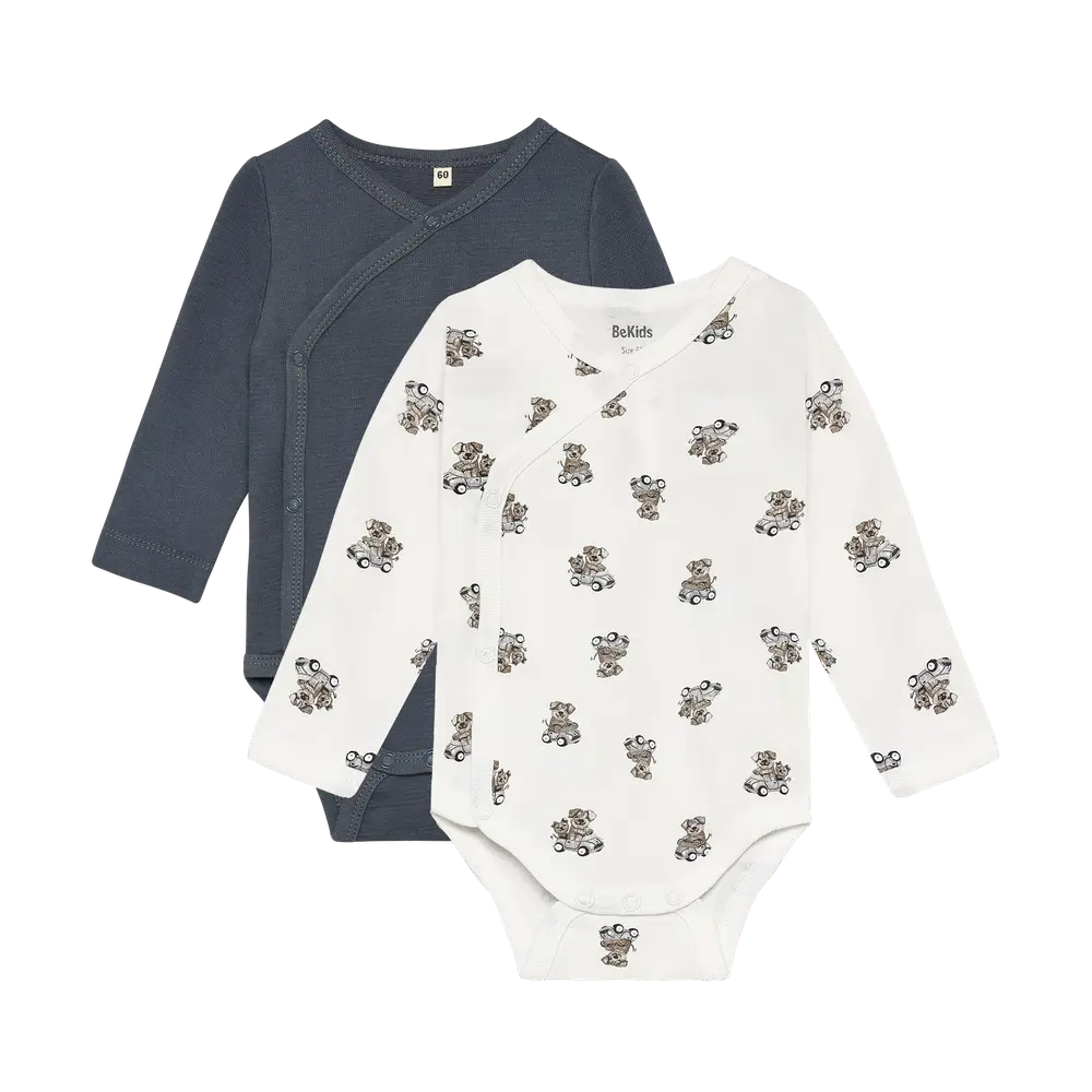 Bekids Langærmet Wrap Body  -pak Turbulence 50