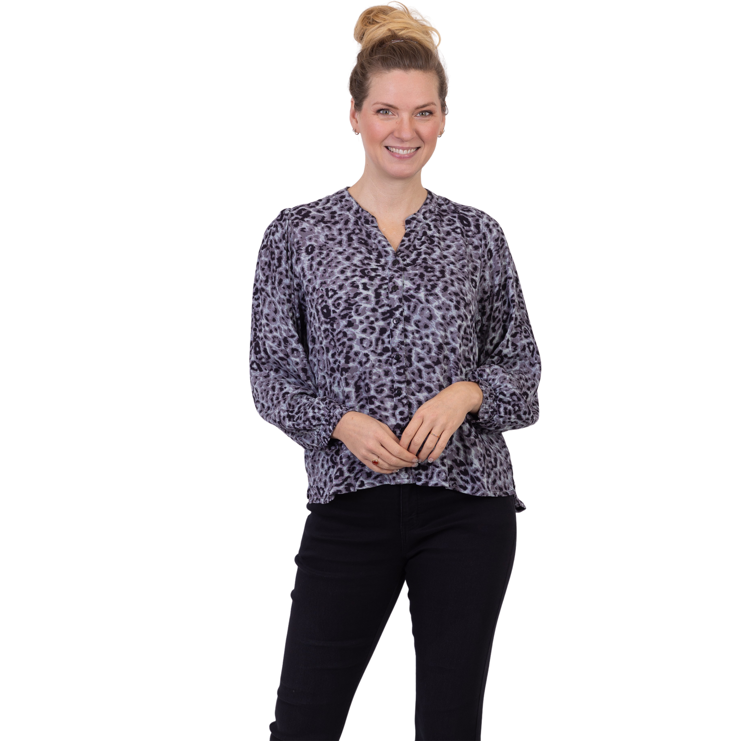 Chacha Dame Bluse Black Animal