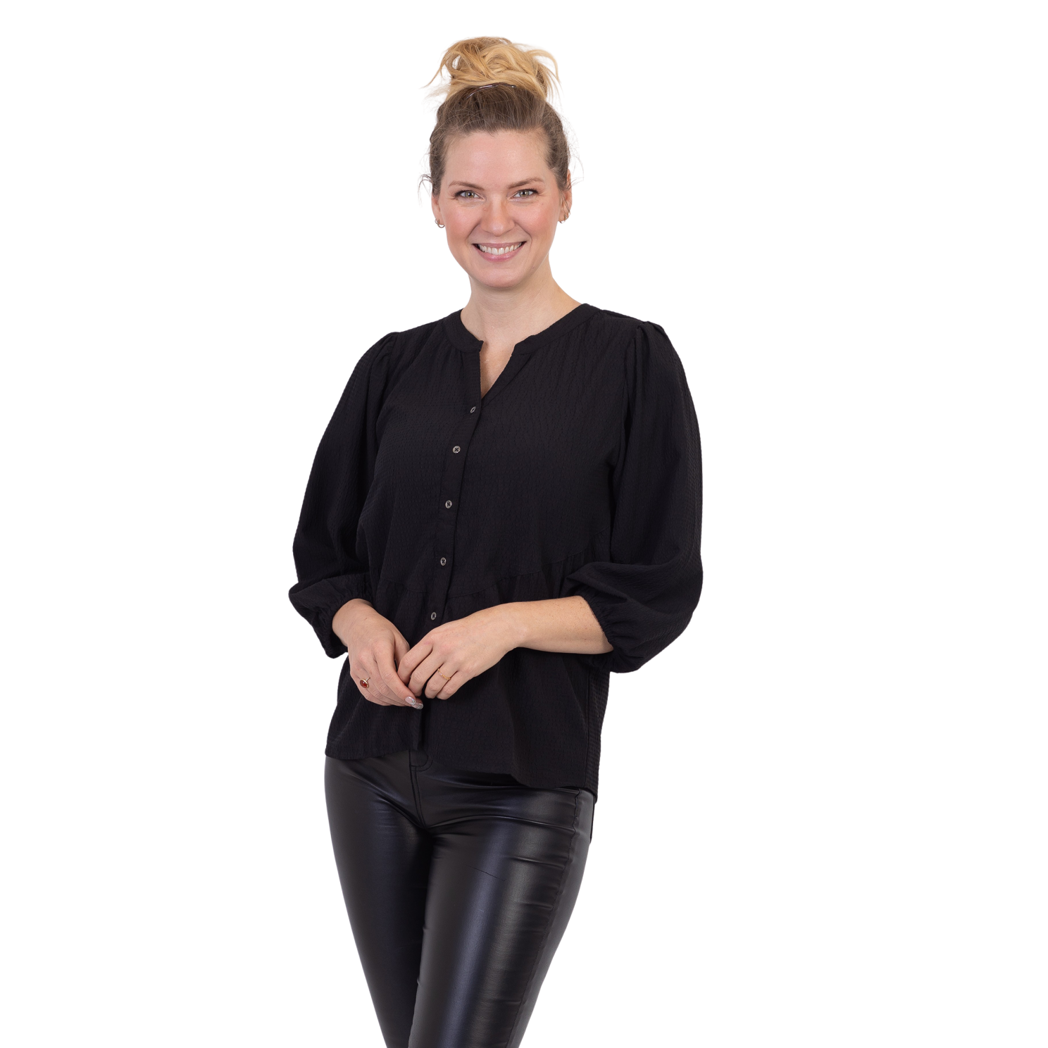 Chacha Dame Bluse Black