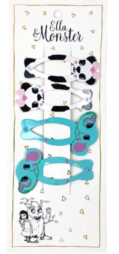 Hårclips Panda Set