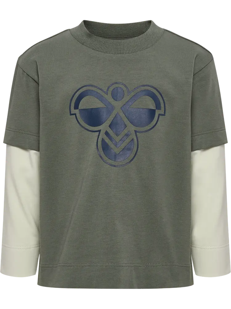 Hummel Loose Layer Langærmet  -shirt Castor Gray  80