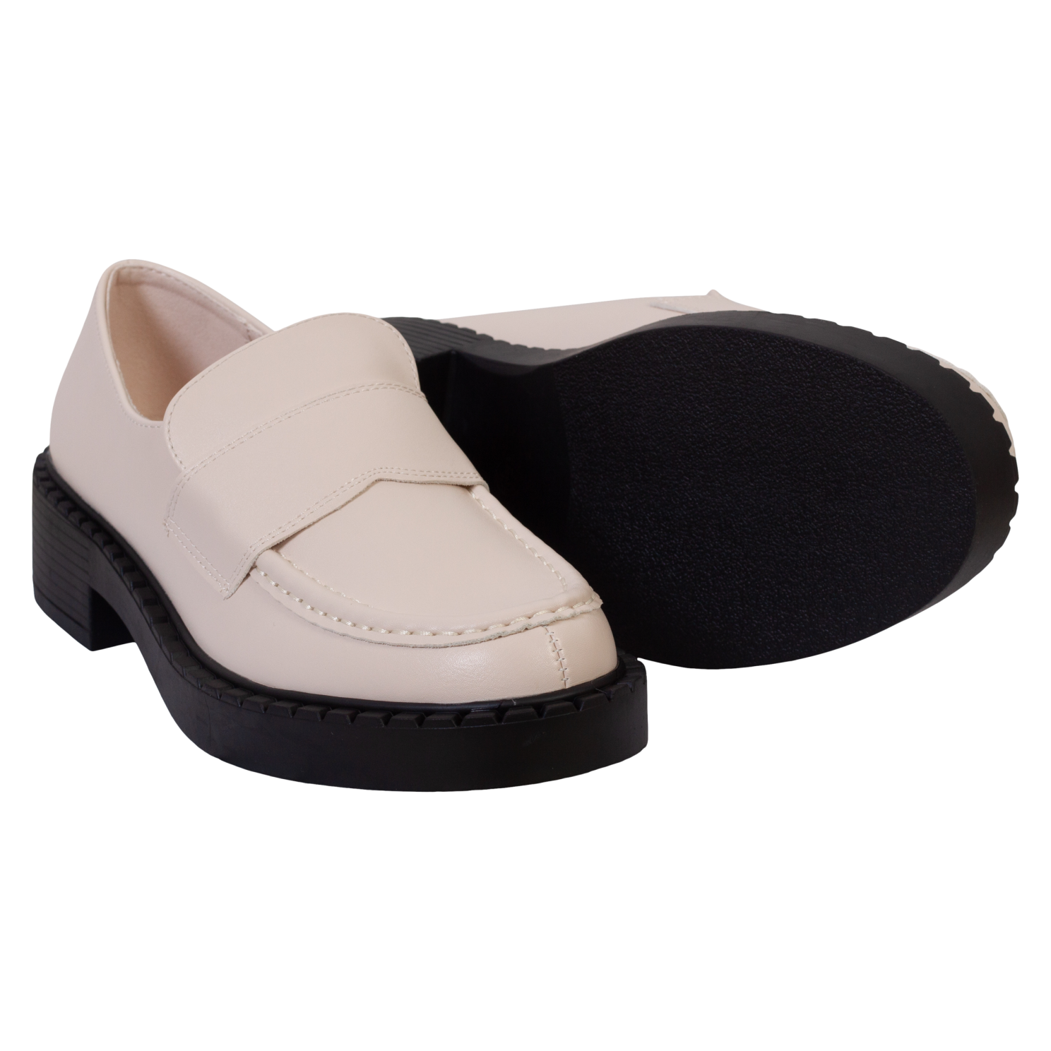 Ideal Shoes Dame Loafers Beige 37