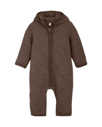 Køredragt ører Uld Fleece Brown Melange 86