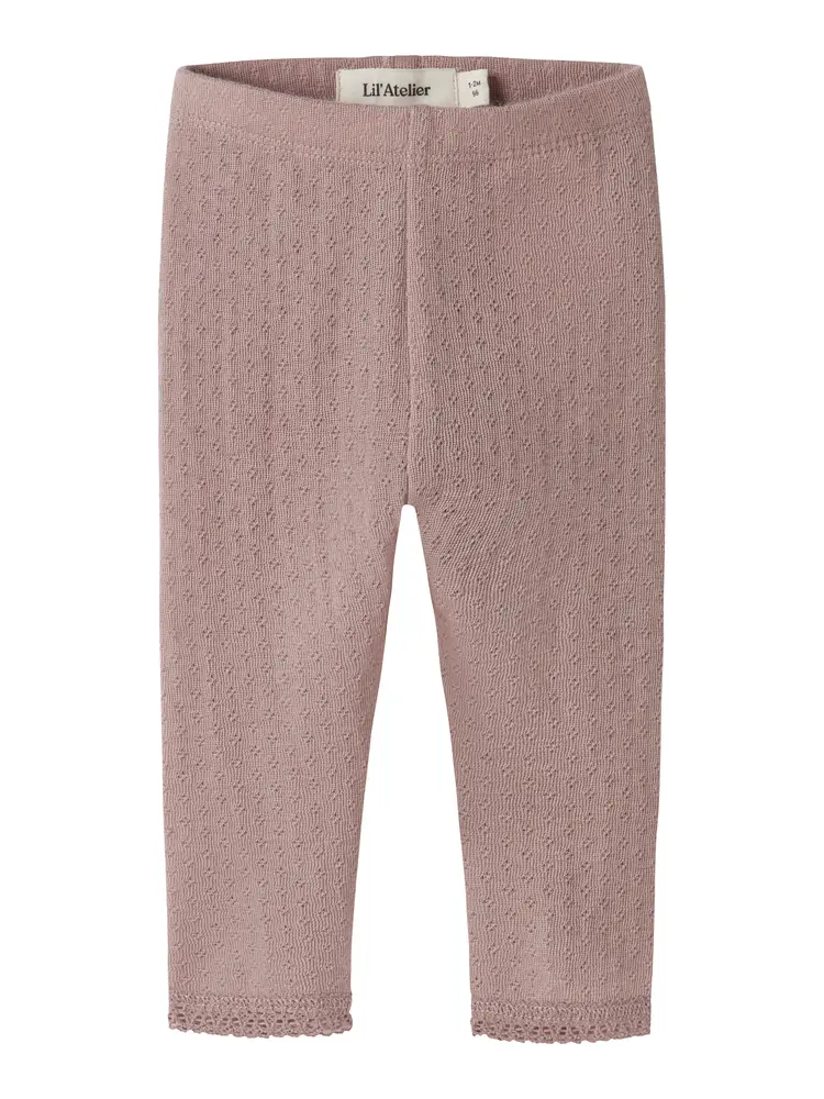 Lil  Atelier Nora Ned Uld Silke Slim Leggings Fawn 56