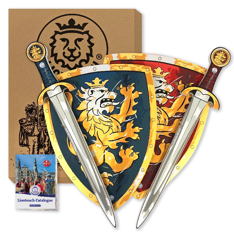 Liontouch Noble Knight Gavesæt For Med Sværd Og Skjold Rød Og Blå