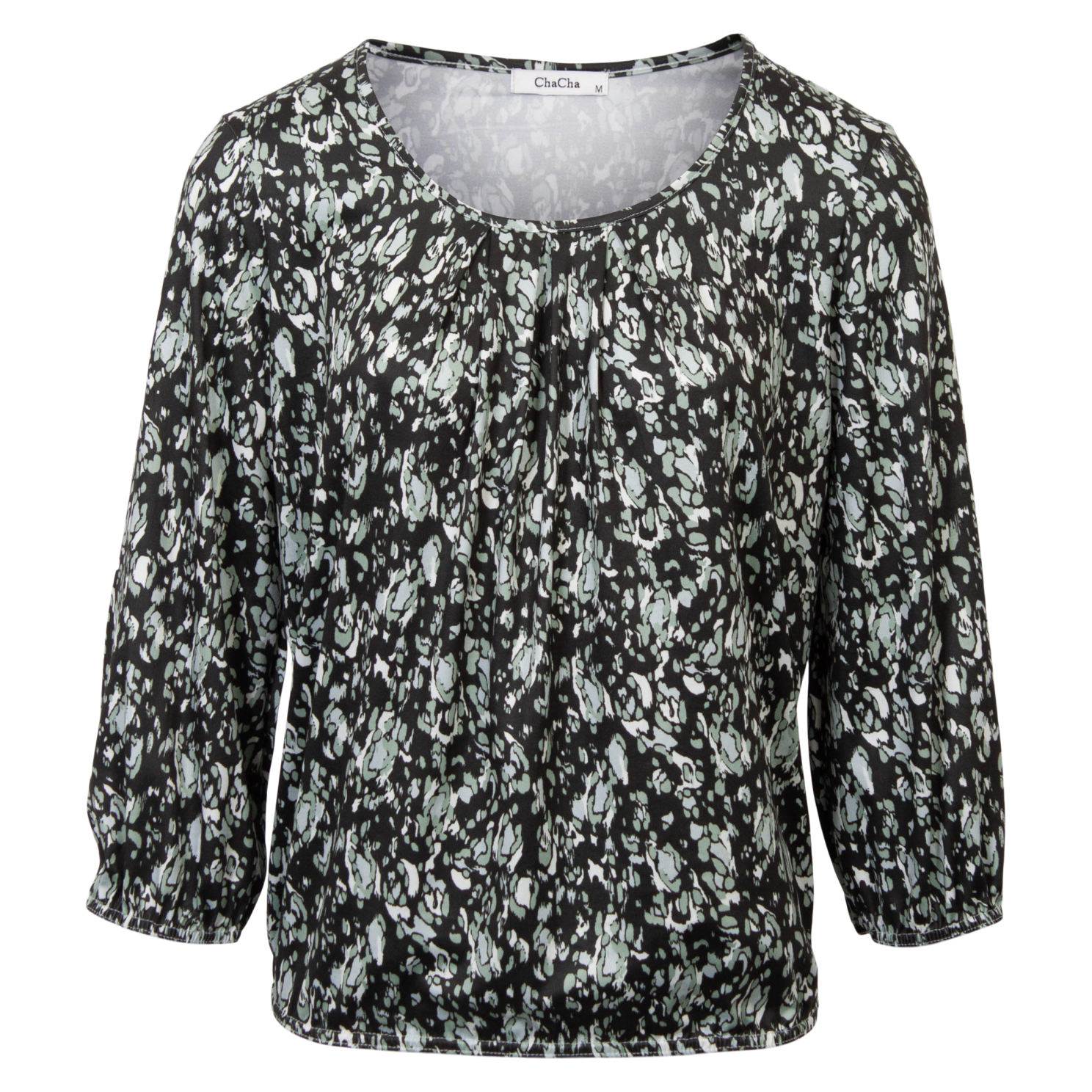 Zbyz Dame Bluse Plus Size Green Combi 50 52