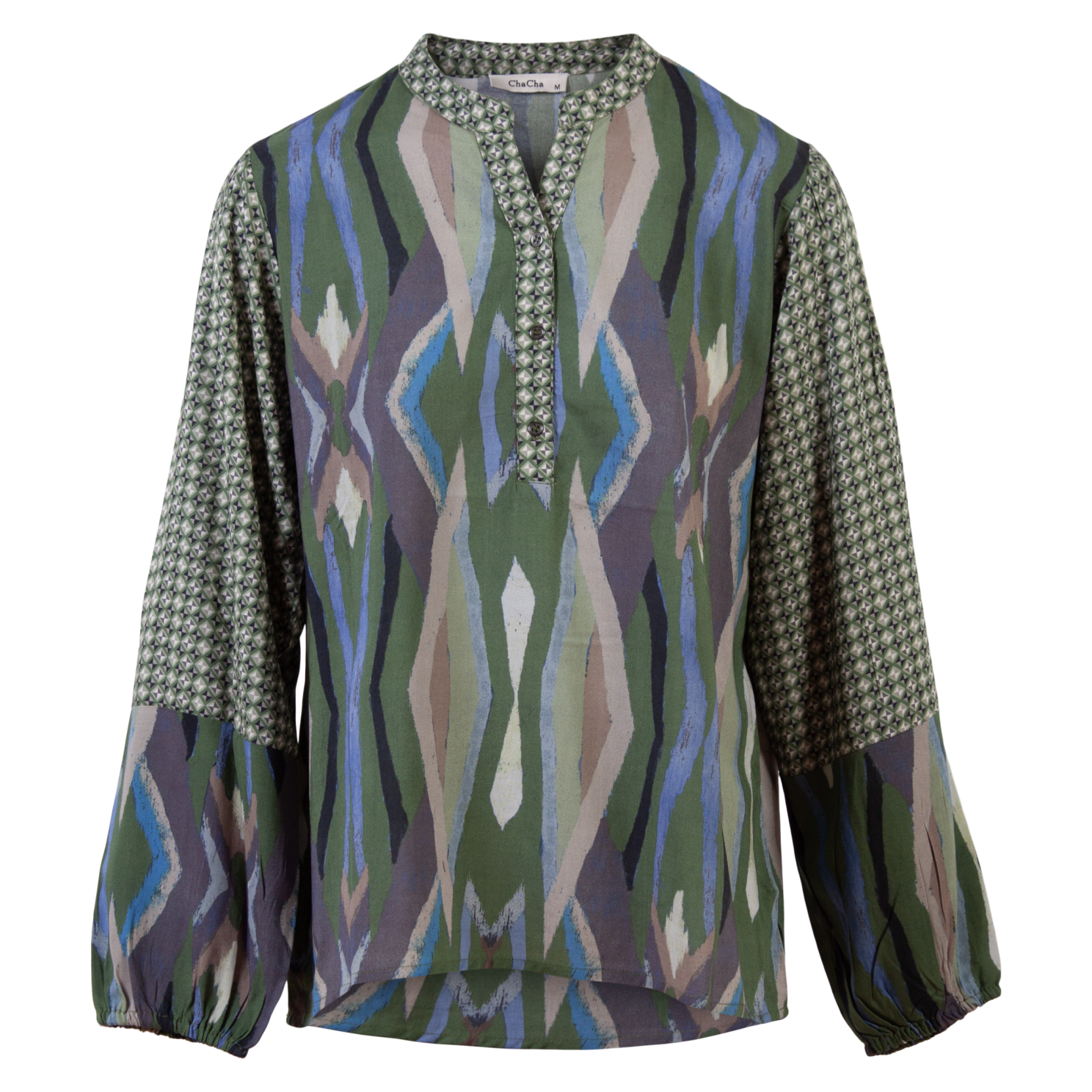 Zbyz Dame Bluse Plus Size Khaki Combi 54 56