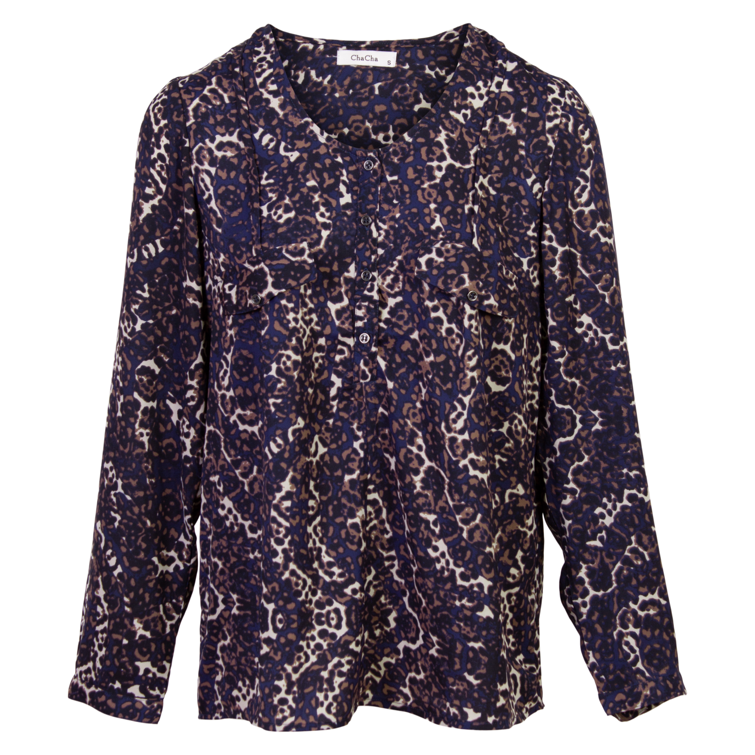 Zbyz Dame Bluse Plus Size Leopard 54 56