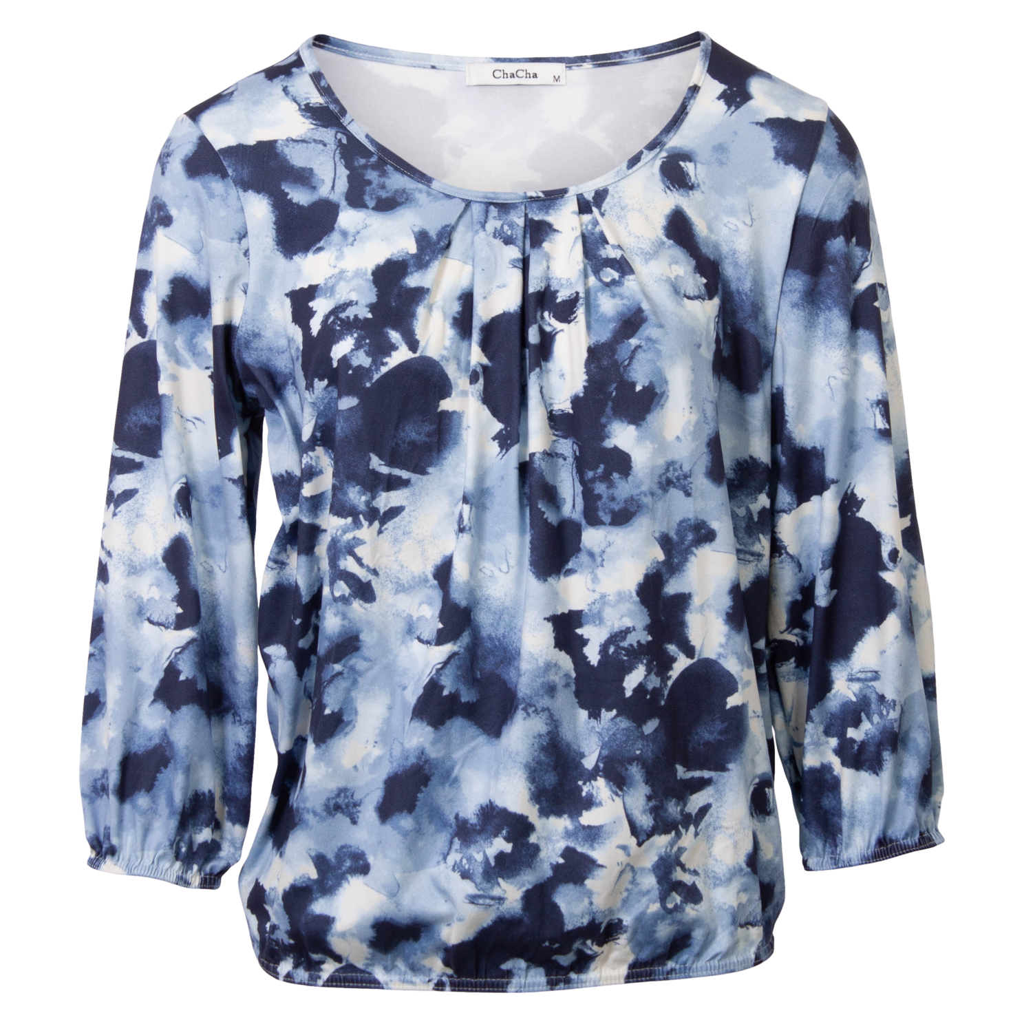 Zbyz Dame Bluse Plus Size Print   Blue 50 52