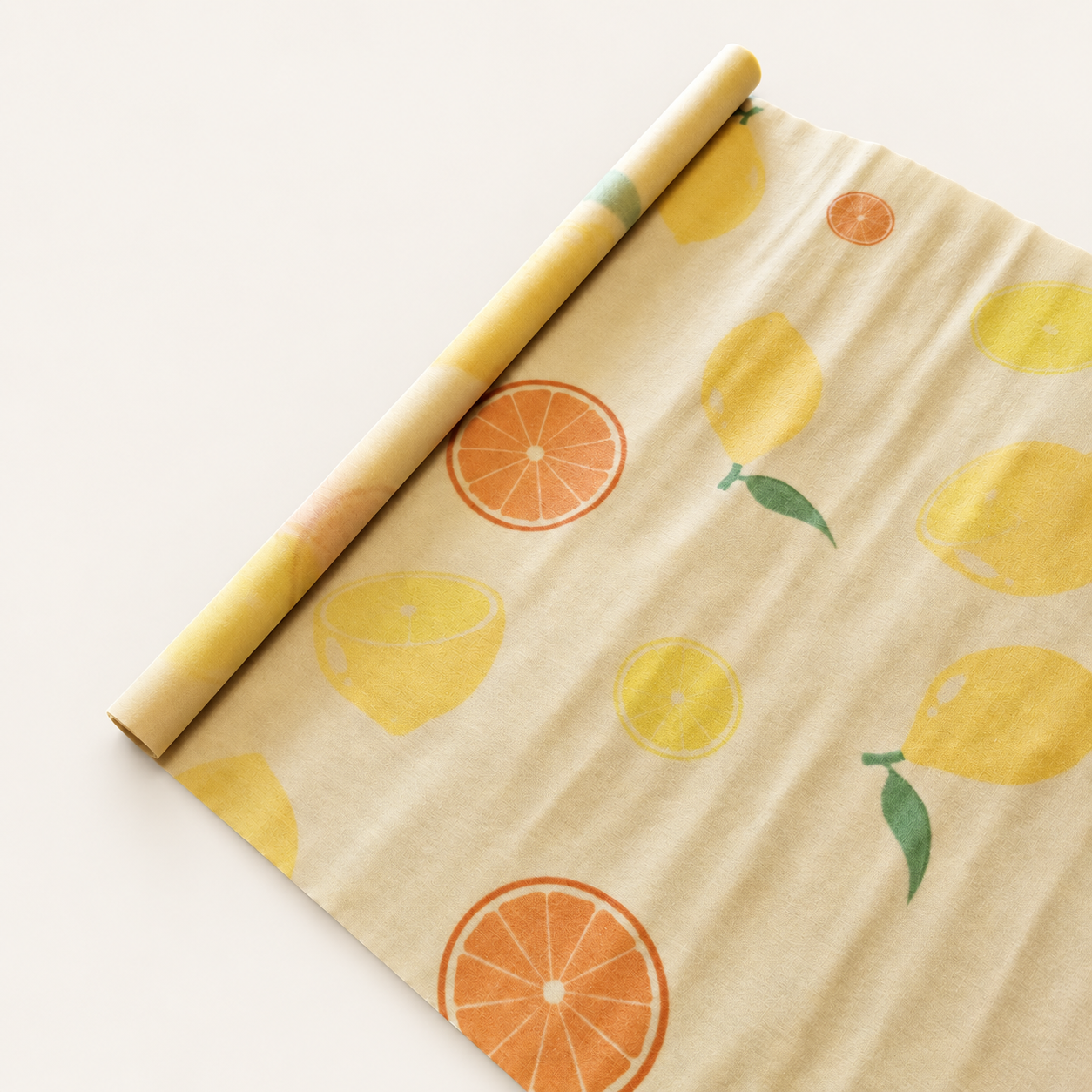 Bivoks Papir Rulle 100x33cm Et Naturligt Alternativ Citron Appelsin