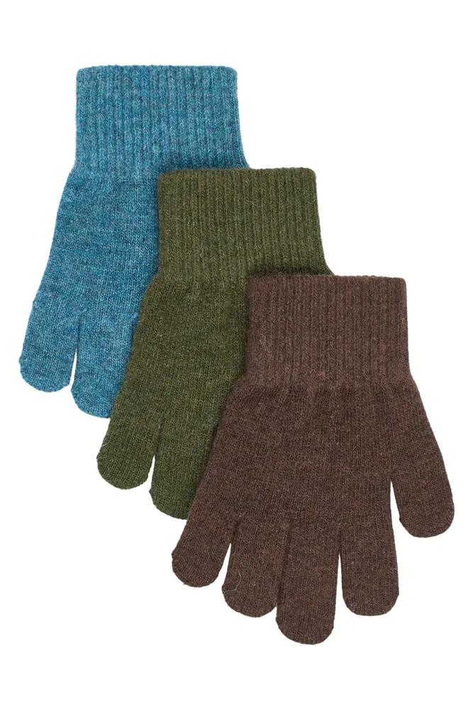 Mikk-line Magic Handsker  -pak Blue Mirage-kombu Green-coffee Bean  -  år