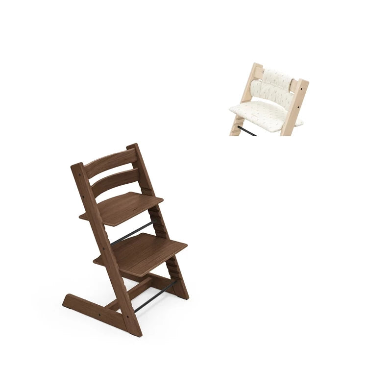 Stokke Tripp Trapp Stol Eg Inkl  Hynde Eg Sort   Heather Mauve