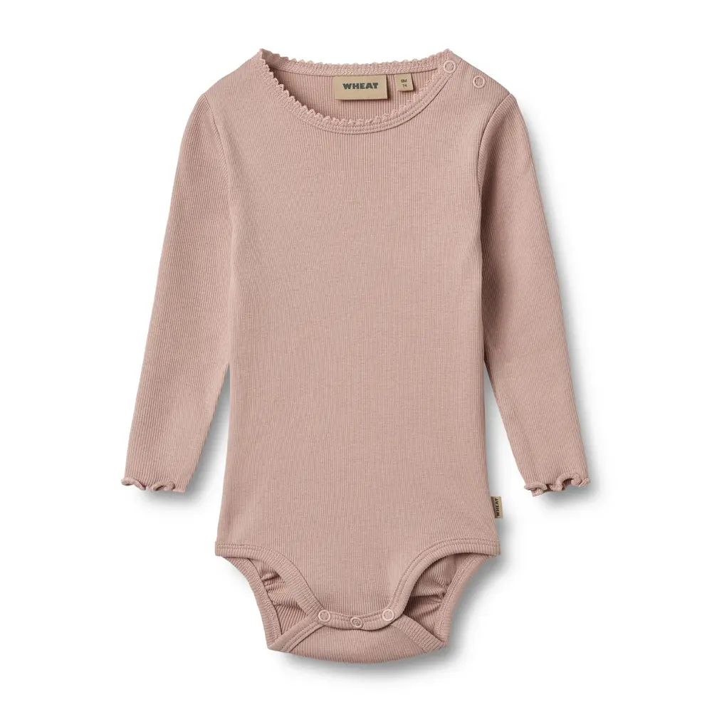 Wheat Regitze Langærmet Rib Body Rose Powder 86